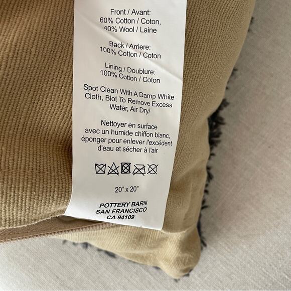 Pottery Barn Moroccan Wedding Blanket Pillow with Down Insert 20 x 20” Bohemian - Picture 11 of 11